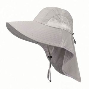 Wholesale Summer Outdoor Unisex Sun <b>Hat</b> Wide Brim Uv Protection Fishing Cap Breathable Sunshade <b>Hat</b> - Product Image 2