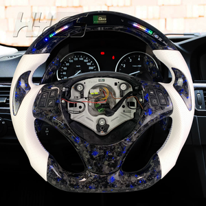 Volante con LED Azul de Fibra de Carbono Forjada para Interior de Coche, Adecuado para BMW E60 E61 E62 E63 E64 E92 E36 2007-2012 - Product Image 2