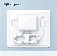 Emballage sous blister personnalisé pour chargeur de téléphone, emballage sous blister transparent en PET pour pièces d'alimentation électronique portable