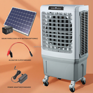 Refroidisseur d'eau rechargeable, climatiseur solaire, système de refroidissement par air, climatiseur portable AC/DC, refroidisseur d'air évaporatif avec panneau solaire - Product Image 1