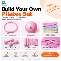 Kit d'accessoires de fitness et de yoga personnalisé avec logo, comprenant un anneau de Pilates, une balle de Pilates, des bandes de résistance et des poids de fitness