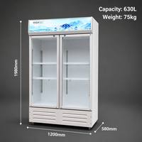Congélateur vitrine de supermarché avec porte vitrée, congélateur vertical commercial, réfrigérateur-congélateur commercial avec 1, 2 ou 3 portes