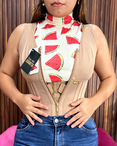 Gaine amincissante colombienne avec fermeture éclair frontale, effet serre-taille et soutien dorsal, avec rangée de boucles et fermeture éclair, pour post-partum et BBL - Product Image 2