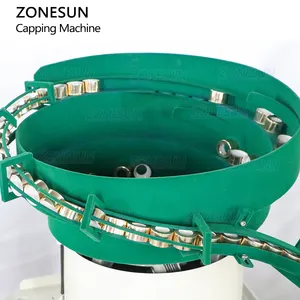ZONESUN-Tapón automático de botella, máquina taponadora de tapa de presión con alimentador de tapa, máquina taponadora, con tapón de botella