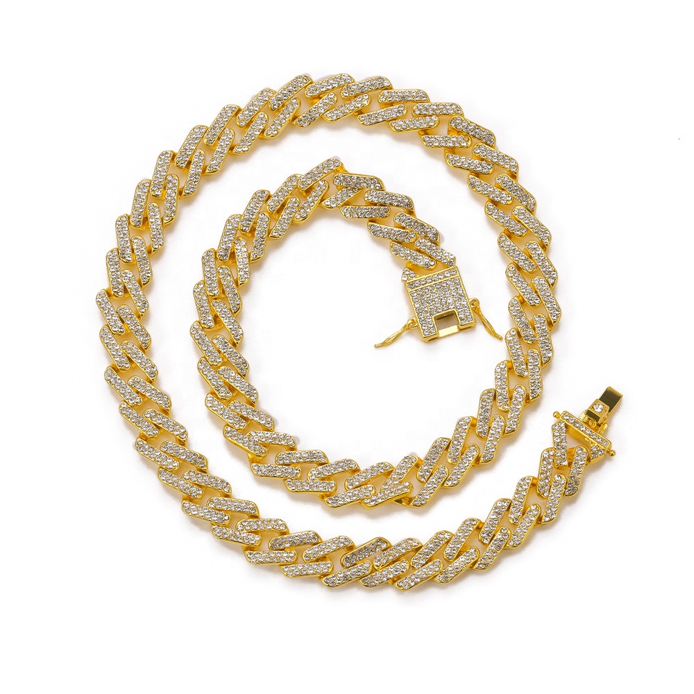 Miami Hip Hop Jewelry Luxury Personality Iced Out Crystal Zircon Gold  Plated 13mm Cuban Link Chain Necklace Bracelets Men - Buy 13mm Cuban Link Chain  Necklace Bracelets Men,2021 Men's Hip Hops 13.5