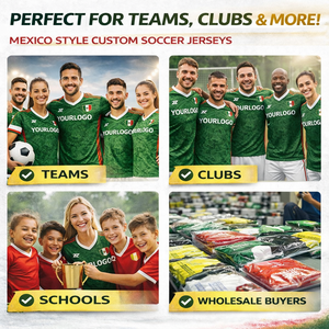 定制墨西哥风格短款足球球衣 100% 聚酯纤维 制造商 OEM ODM 工厂直供 低起订量 为球队俱乐部免费设计 - Product Image 6