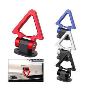 Kit universel de crochet de remorquage pour voiture, anneau triangulaire en aluminium, rouge, bleu, noir, blanc, 2 trous, ajustement universel - Product Image 4