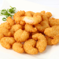 Snack de Camarones Congelados Gold Object, Camarones Crujientes Empanizados, Camarones Tipo Palomitas, Aperitivo de Mariscos Certificado BRC Halal para Catering y Hogar
