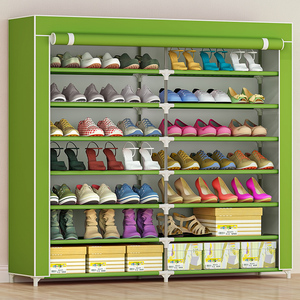 Suoernuo-Zapatero de tela de 7 capas, estante de almacenamiento para sala de estar, con cortina colgante, 2 filas - Product Image 3