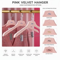 Cintres de luxe pour robes de mariée pour magasins de vêtements, en dentelle blanche floquée, avec crochet ABS/métal, multifonctionnels, revêtement en velours rose