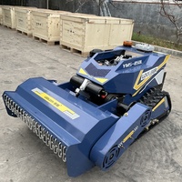 Tondeuse à gazon industrielle robuste à chenilles, diesel, à fléaux, intelligente, télécommandée, sans fil, avec une largeur de coupe de 1000 mm