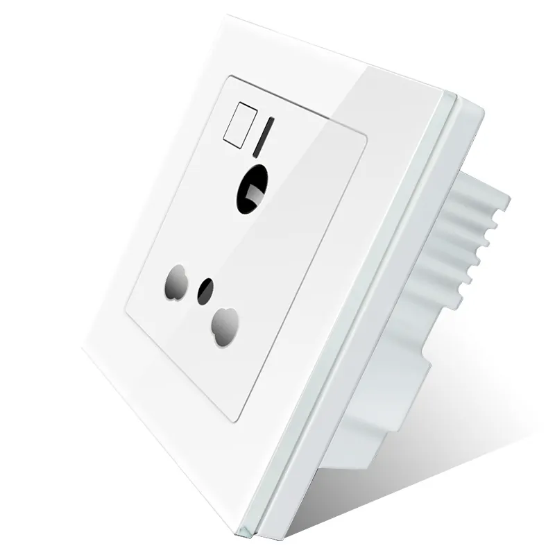 Glass Plate Standard Wall Socket South Africa 2022 New Power Consumption Wifi Socket Smart Google Home Voice Control