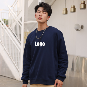 Sweat-shirt unisexe tendance 450 GSM épais à col ras du cou et épaules tombantes, 100 % coton, doublure polaire chaude, style streetwear, vierge - Product Image 1
