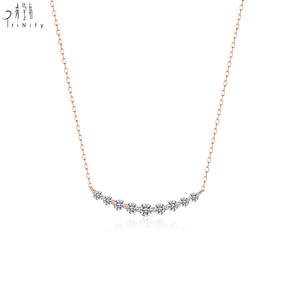 Collier pendentif clavicule en or massif 18 carats avec diamant naturel, design minimaliste, empilable, idéal pour le quotidien – Le plus populaire - Product Image 3