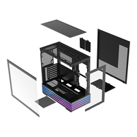 Boîtier PC de jeu E-ATX de haute qualité Ruix Zebra, boîtier d'ordinateur de bureau type aquarium, verre trempé, USB3.0, bandes LED ARGB, boîtiers PC