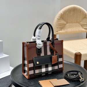 Sac à bandoulière décontracté pour femme, version originale de haute qualité, de marque de luxe, à carreaux, grande capacité, avec fermeture, tendance - Product Image 5