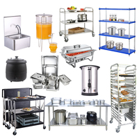 Heavybao Stainless Steel 201 Bersertifikasi NSF Peralatan Katering Dapur Troli Sajian Layanan Makan 100-200KG