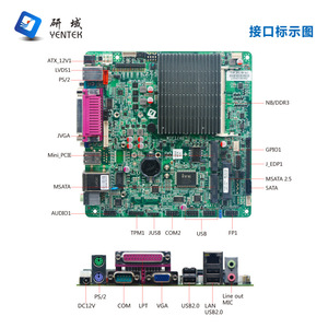 Yentek Mini Itx Industrial <b>Motherboard</b> J1900 Ddr4 Single Channel Vga HdmI LvdS Edp With Dual Serial Ports - Product Image 3
