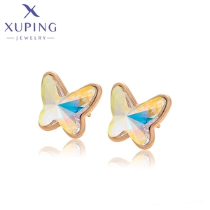 X000649668 XUPING joyería nueva gran oferta pendientes de mariposa personalizados 18K color lindo lujo elegante pendientes de cristal - Product Image 1