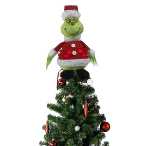 2025 Light Grinc Plush Lint Ornament Luxury <b>Christmas</b> LED Green Monster Elf Doll 76*26*16 cm <b>Tree</b> <b>Topper</b> Sets Decoration - Product Image 4