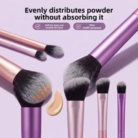 Juego de 8 Brochas de Maquillaje Coloridas al por Mayor, Mango de Plástico, Cerdas de Nailon Suaves, para Difuminar Sombras de Ojos, Logotipo Personalizado, Uso Profesional en Salón y Estudio