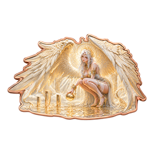 Moneta in Rame 3D da 1oz .999 Puro, a Forma di Lingotto, Serie Angelo con Ali Irregolari, Tema Angelo della Fantasia Oscura, Regalo da Collezione - Product Image 2