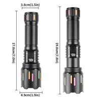 Linterna LED Láser Blanca Recargable Tipo-C, Alta Potencia, Zoom, Impermeable, Portátil, Largo Alcance, Táctica, para Campismo al Aire Libre