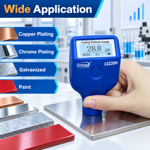 Jauge d'épaisseur de revêtement de haute précision Linshang LS220H avec plage de 0-5000μm pour les tests de surfaces métalliques - Product Image 5