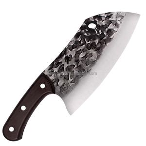 木製ハンドルステンレス鋼キッチンナイフ鋭いシェフナイフ肉と野菜を切るためのカスタムロゴ付き - Product Image 1