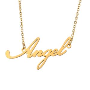 Sophisticated angel word necklace of 