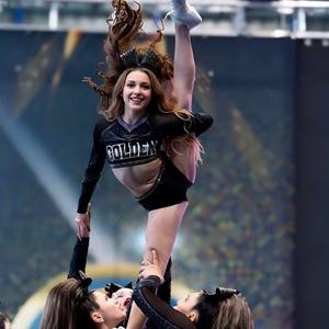 ワンストップカスタム黒とバラ色のチアリーディングユニフォームパッケージ、ユース昇華プリント練習着、卸売チアリーディングユニフォーム - Product Image 4