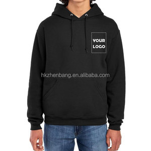 Sweat-shirts et sweats à capuche pour hommes en coton lourd uni avec logo personnalisé, capuche longue et ample pour unisexe - Product Image 1