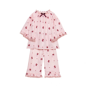<span class=keywords><strong>Pigiama</strong></span> da ragazza a manica lunga in cotone con fiocchi vestiti casa traspiranti per la primavera autunno tuta da bambino 2 pezzi per bambini - Product Image 5
