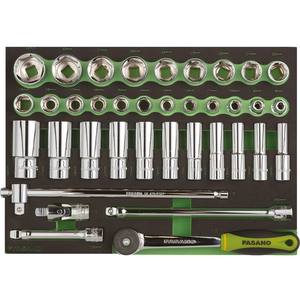 Jeu de douilles FASANO 1/2 pouce, 21 pièces, métrique, kit d'outils de réparation automobile - Product Image 1