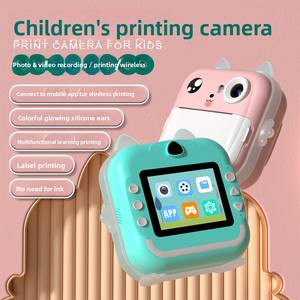 Nouvel appareil photo instantané pour enfants Q5 transfrontalier, impression thermique, mini dessin animé, écran numérique 2,0 pouces, matériau ABS, vidéo - Product Image 3
