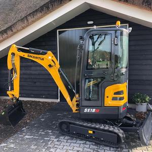Mini-excavatrice sur chenilles jaune SE18SR, compacte, hydraulique, 1,8 tonne, équipement de construction - Product Image 3