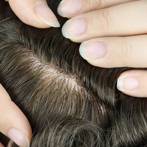 Tupé <span class=keywords><strong>de</strong></span> piel doble <span class=keywords><strong>Rubio</strong></span> marrón para hombres inyectado PU Topper piezas <span class=keywords><strong>de</strong></span> cabello sistema <span class=keywords><strong>de</strong></span> reemplazo prótesis <span class=keywords><strong>de</strong></span> tejido rizado Natural - Product Image 6