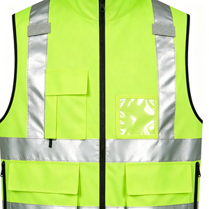 High Visibility Breathable Safety Vest for <b>Construction</b> & Traffic <b>Work</b>, Reflective Logo <b>Work</b> <b>Jacket</b> - Product Image 6