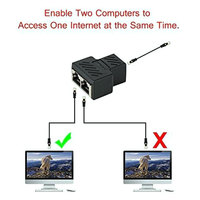 암-암 LAN 이더넷 스플리터 100Mbps 커넥터 (USB 전원 케이블 포함) 1대2 RJ45 커플러 스플리터
