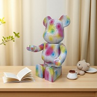 Bearbrick 28cm 70cm Ours Violent Rose Pissenlit en Résine Écologique Fait Main Tendance Décoration Maison Figurine Sculptée de Collection