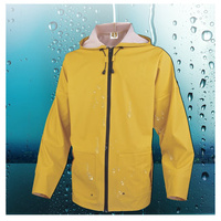 Veste imperméable d'extérieur en tissu 100% polyester 240T Pongee avec revêtement PU, haute résistance à l'eau et respirante