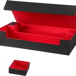Boîte de rangement pour cartes Boltqurn, grande capacité, finition rouge et noire brillante, solution de rangement organisée pour cartes - Product Image 3
