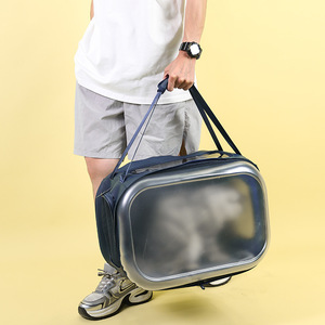 Cat carrier, portable, hand-held, shoulder-mounted, <b>trolley</b>-style pet carrier, spacious, comfortable, breathable, foldable, - Product Image 2