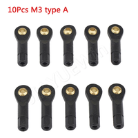 Lot de 50 connecteurs de liaison RC en nylon noir M2, M2.5, M3 pour tiges de direction d'avions miniatures, accessoires et pièces de rechange