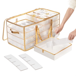 Boîte de <span class=keywords><strong>rangement</strong></span> pliable rectangulaire pour Noël avec séparateurs en plastique PP - Product Image 1