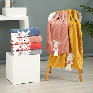 Love Rabbit Coral Fleece <b>Bath</b> <b>Towel</b> 70x140cm Applique Embroidery Soft <b>Large</b> <b>Towel</b> for Couples - Product Image 1
