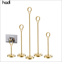 Porte-cartes de table en acier inoxydable HADI de Guangzhou, finition polie, forme en U, doré fantaisie, support de numéro de table pour restaurant