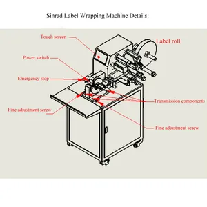 Wire Label Wrapper Machine Cable Wrap Around Labeling Machine Automatic Wire Harness Label Wrap Around Machine