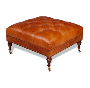 Pouf carré capitonné de 32 pouces avec rembourrage moelleux, structure en bois robuste et design élégant, parfait pour le salon - Product Image 1