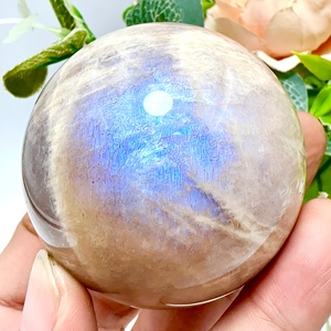 Esfera de Piedra Lunar Azul de Estilo Bohemio de Alta Calidad al por Mayor, Cristal Natural para Decoración del Hogar Única y Regalos Navideños - Product Image 1